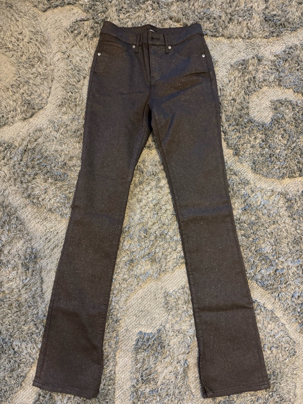 Express Women’s Straight Leg Pants in Shimmery Black